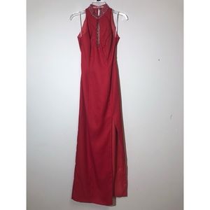 Red Backless Prom Dress